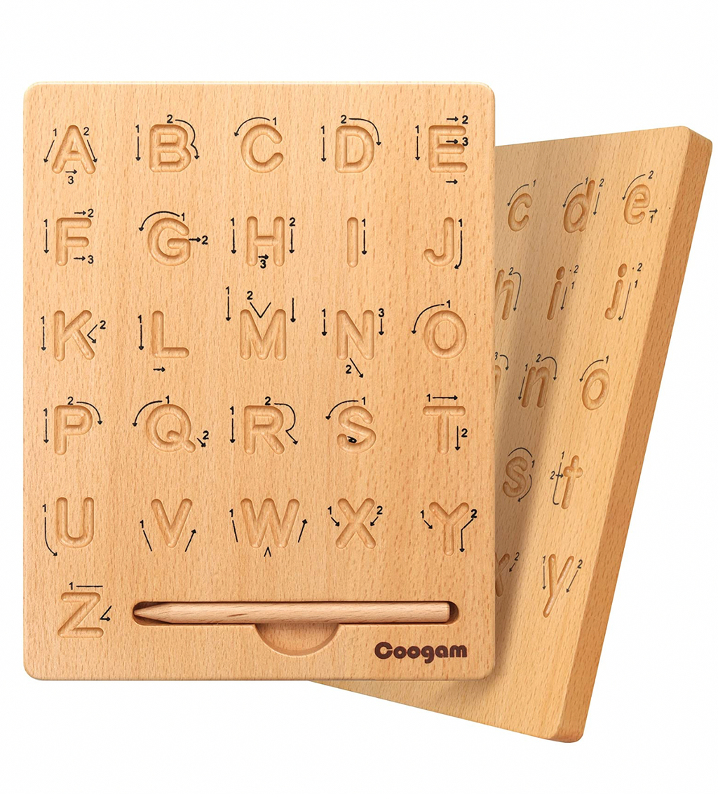 Two-Sided Tracing Board with Alphabet, Numbers, and Hundreds Board
