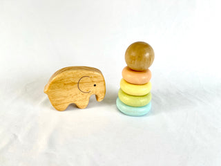 Wooden Stacking and Elephant Rattle Bundle