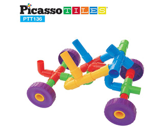 PicassoTiles Tubular Pipes & Spout Building Block Set