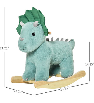Plush Ride-On Rocking Horse Triceratops